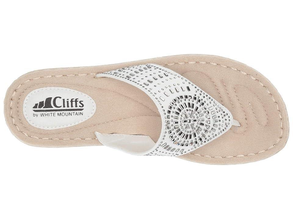 Cliffs By White Mountain Cienna Women's Thong Sandals, Size: 8.5 Wide, White Fabric Product Image