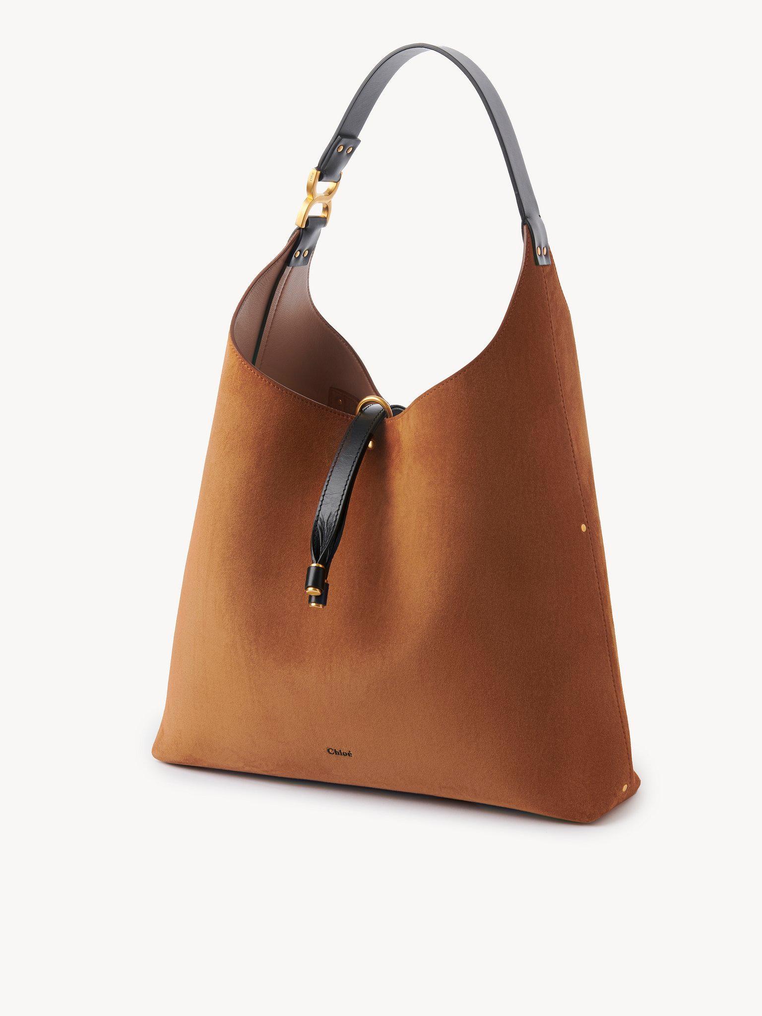 Marcie hobo bag in grained leather Product Image