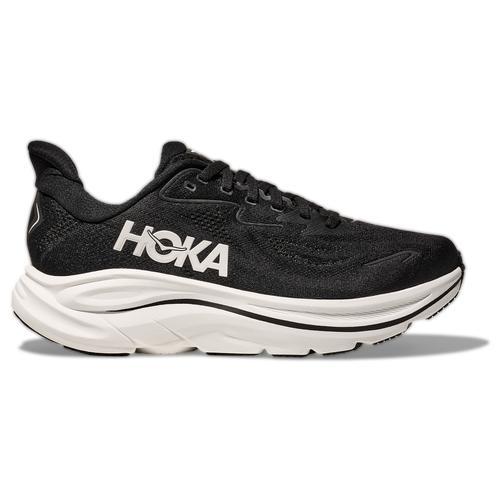Hoka Mens Clifton 10 Sneakers in Black White Product Image