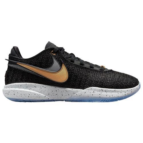 Nike Mens Lebron James Nike Lebron XX - Mens Basketball Shoes Black/White/Metallic Gold Product Image
