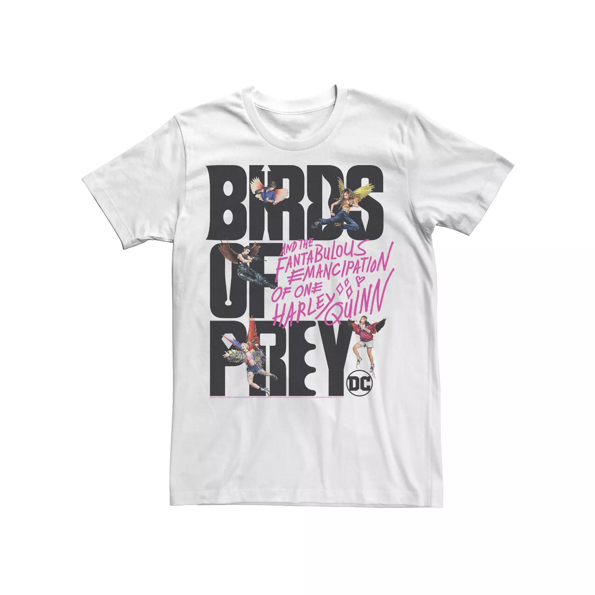 Men's Harley Quinn: Birds of Prey Girls With Wings Logo Tee, Size: XL, White Product Image
