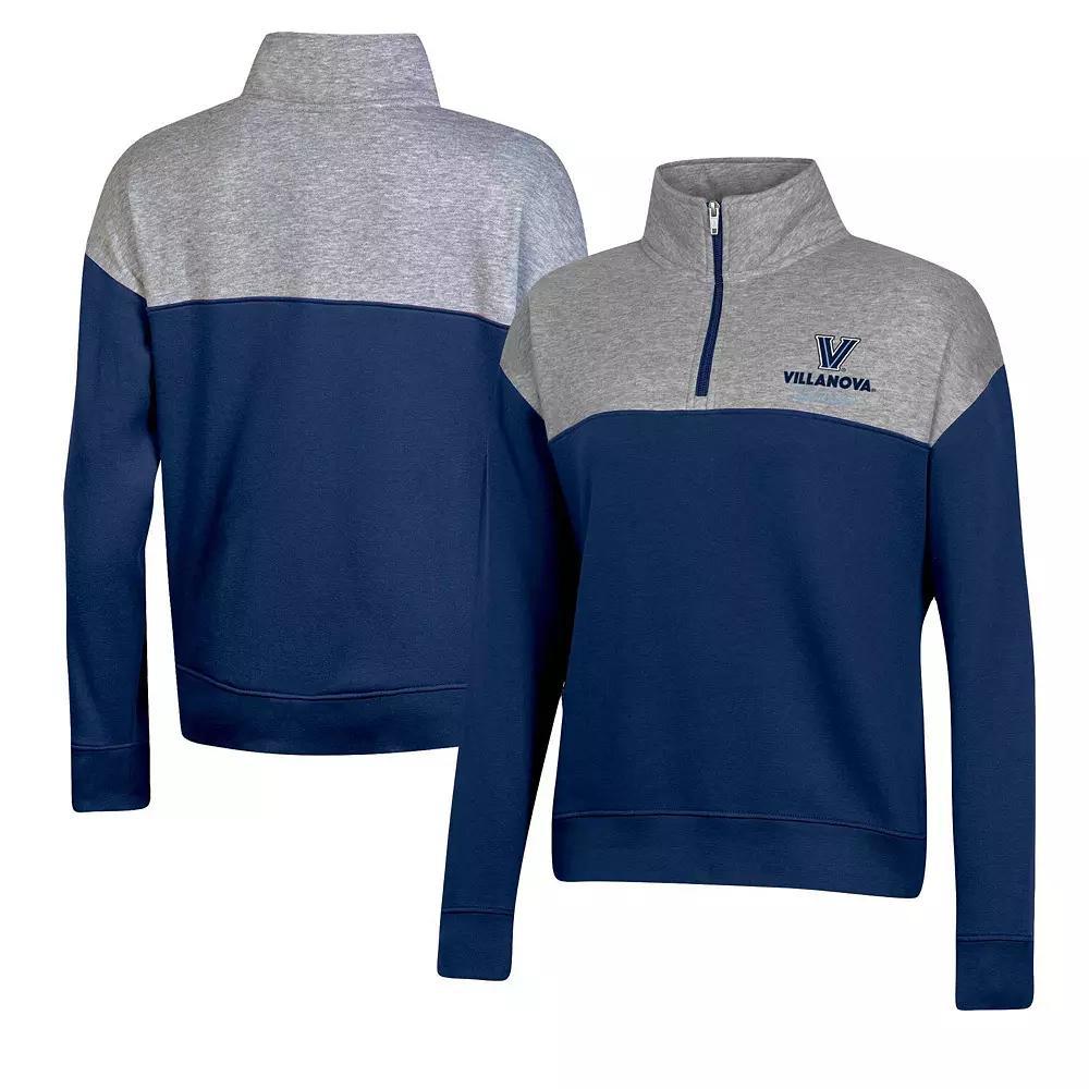 Women's Champion Navy Villanova Wildcats Color-Blocked Quarter-Zip Sweatshirt, Size: Large, Blue Product Image
