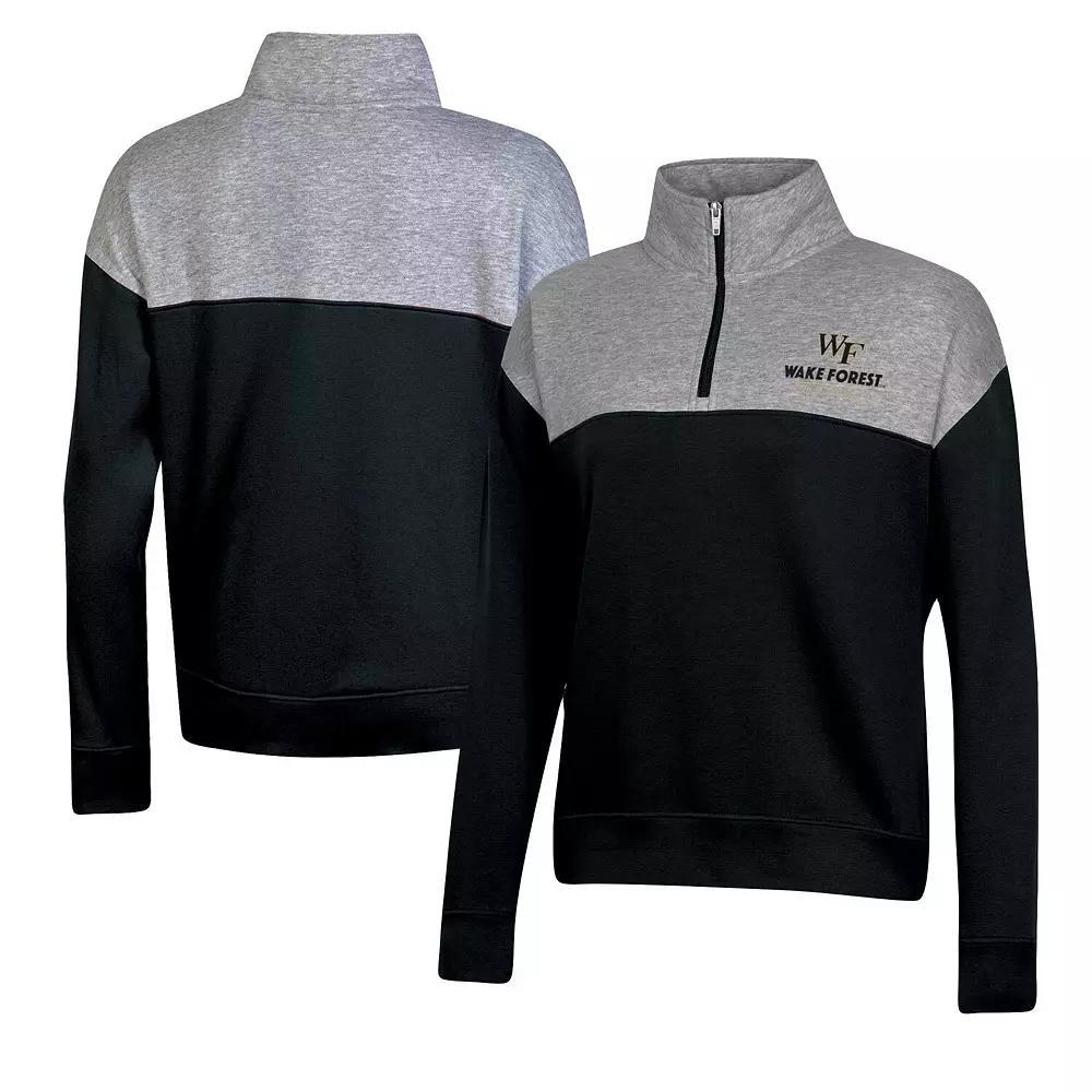 Women's Champion Black Wake Forest Demon Deacons Color-Blocked Quarter-Zip Sweatshirt, Size: XS, Wfu Black Product Image