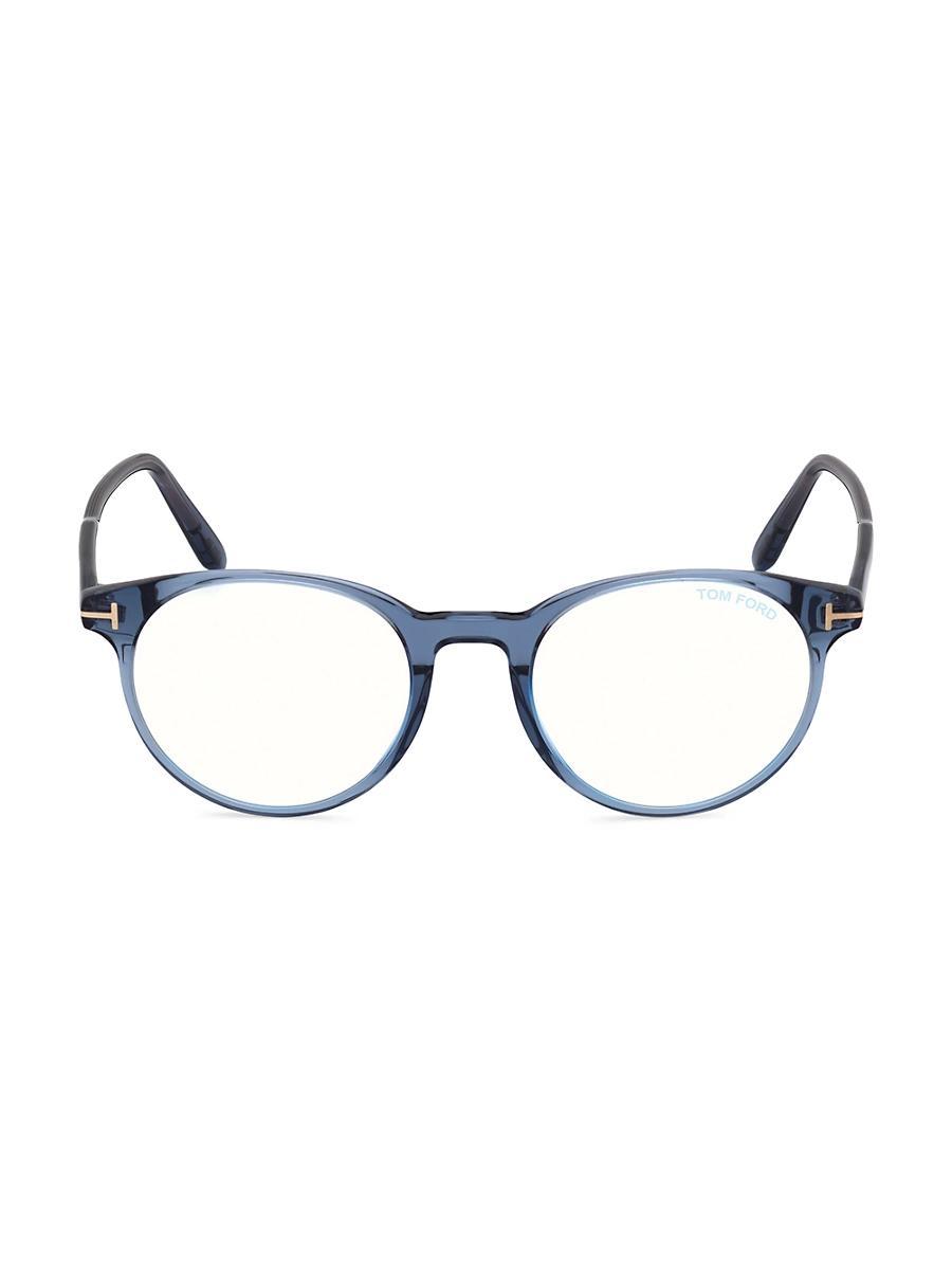 Mens 47MM Round Blue Block Optical Glasses Product Image