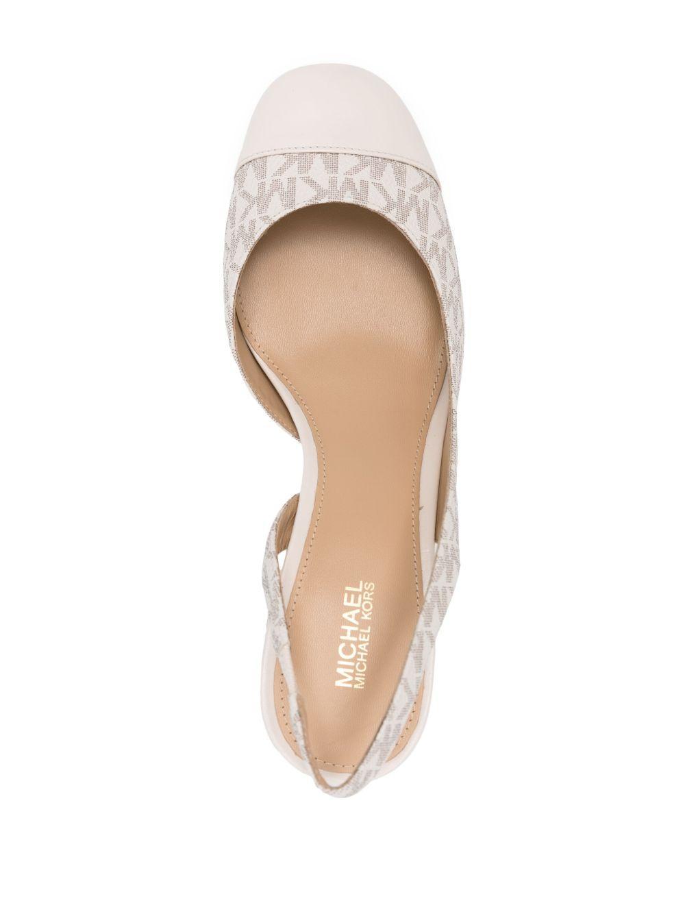 70mm monogram-print leather pumps Product Image