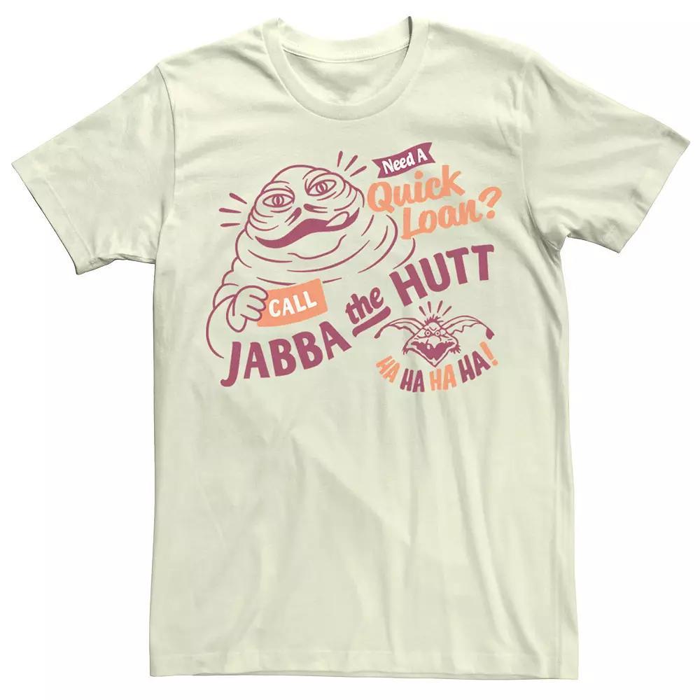 Men's Star Wars Jabba The Hutt Need A Quick Loan Tee, Size: Medium, Natural Product Image