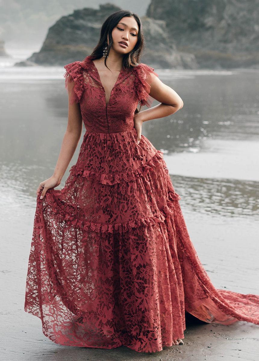 Allegra Impact Dress in Marsala Female Product Image