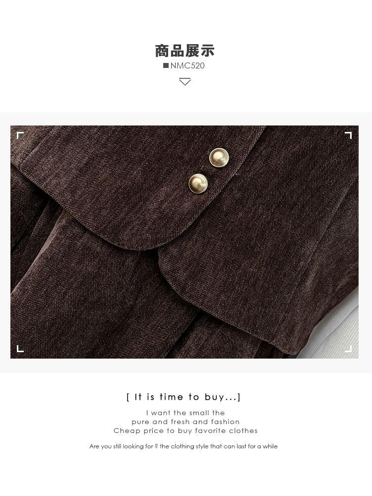 Mock Two-Piece A-Line Dress / Ruffled Loose Blouse Product Image