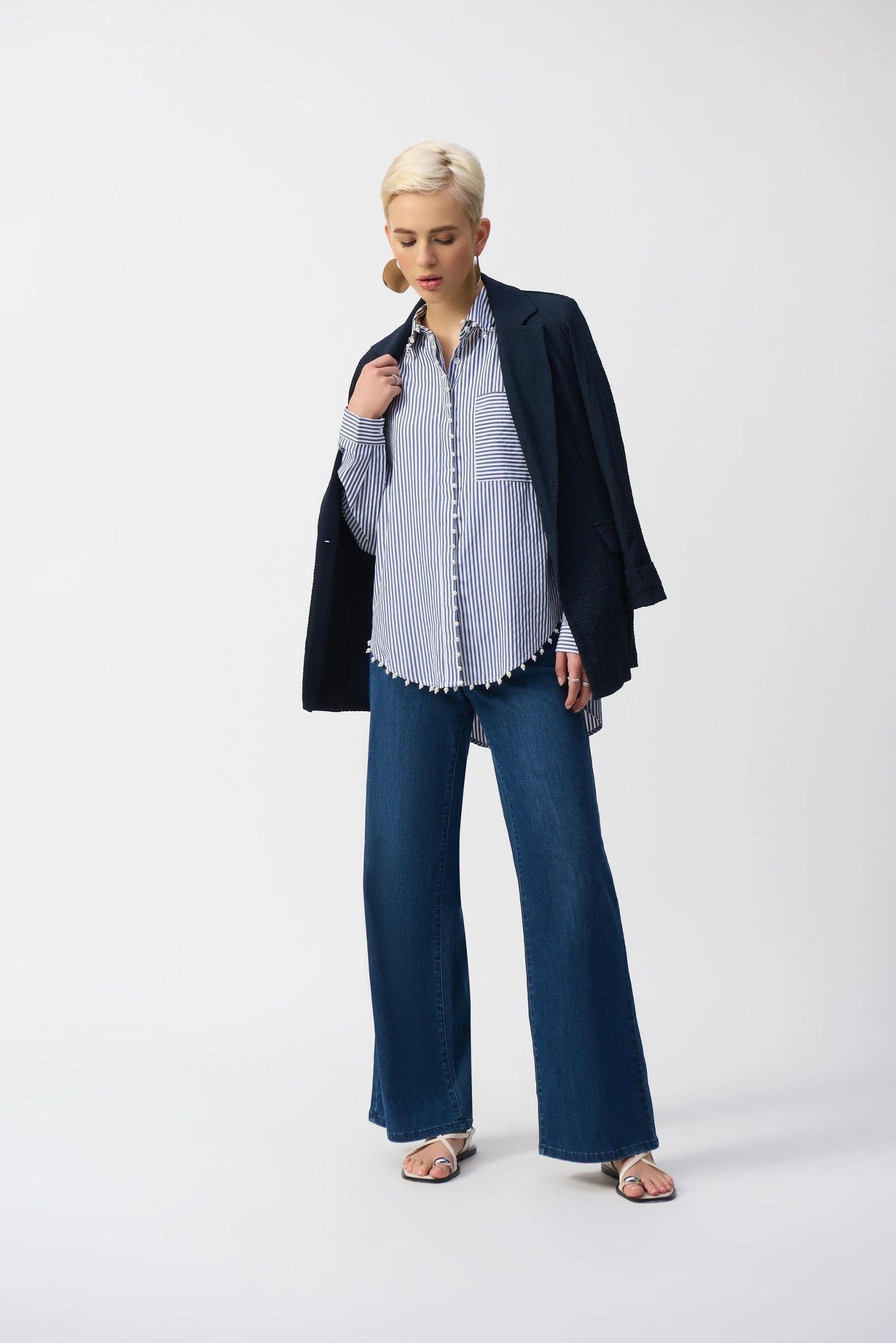 Striped Stretch Cotton Shirt Product Image