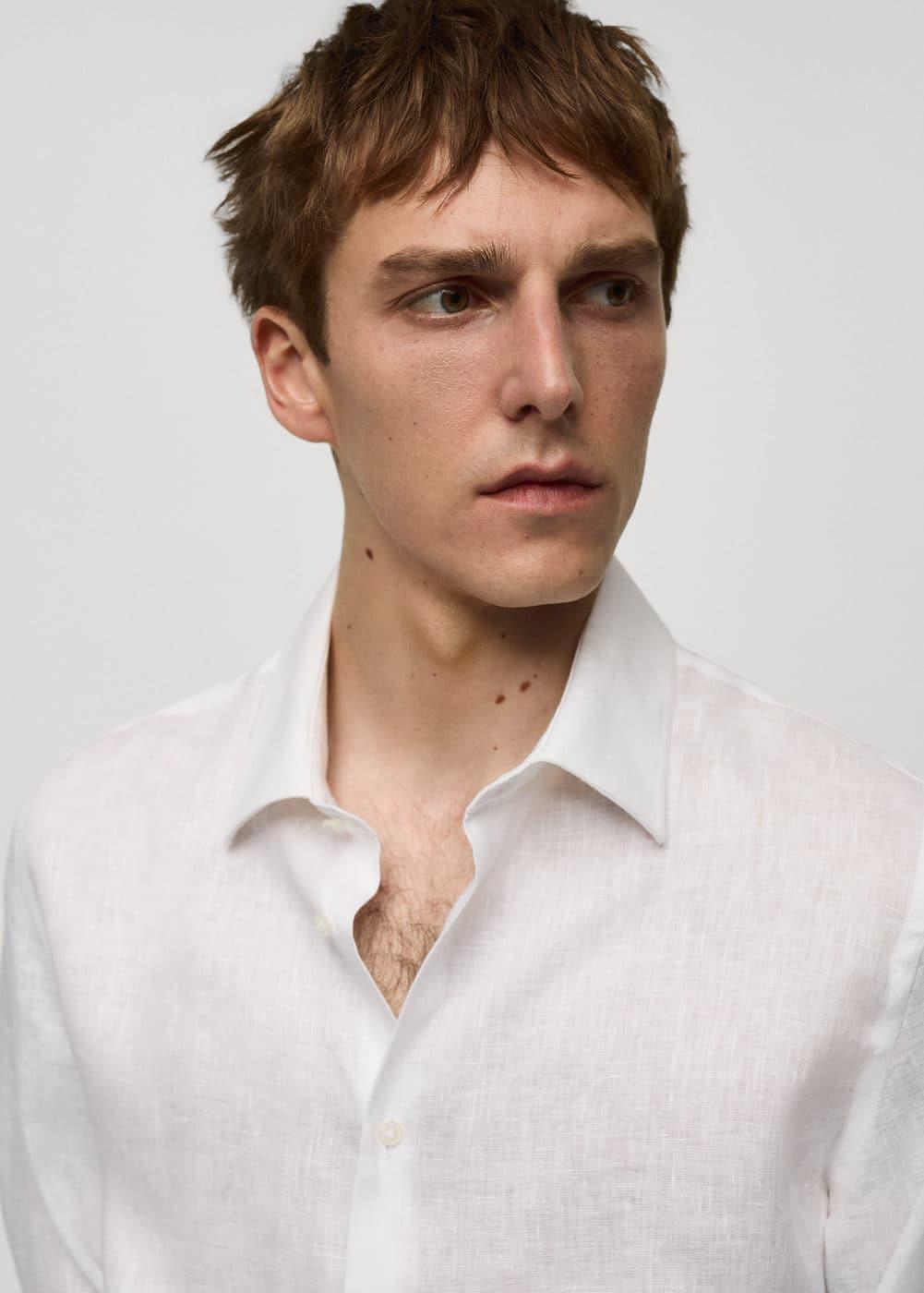 Mango Mens Linen Shirt Product Image