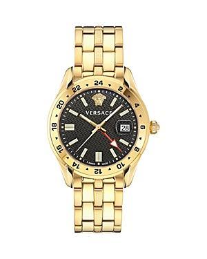 Versace Mens Greca Time GMT Quartz Mechanical Automatic Two Tone Stainless Steel Bracelet Watch Product Image