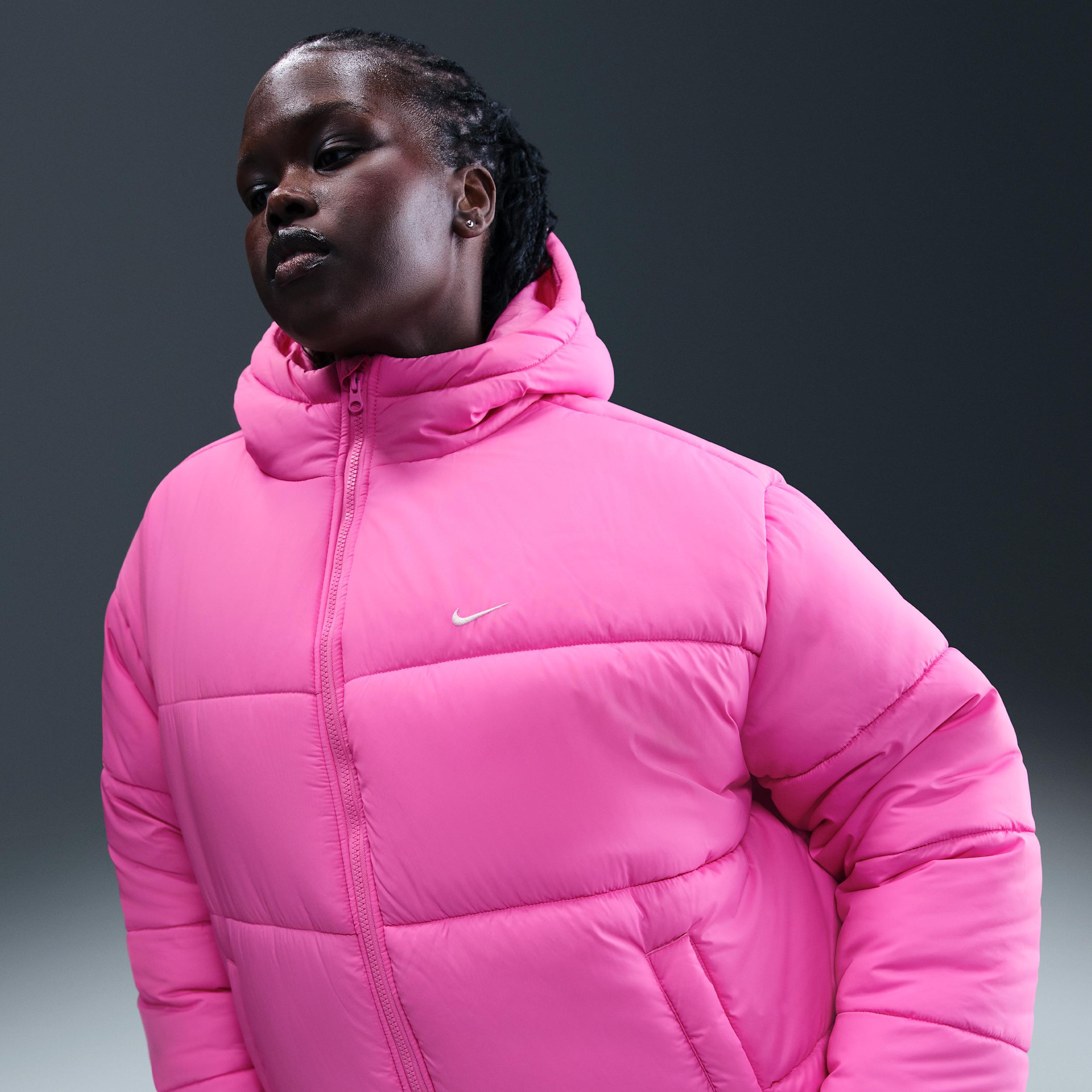 Nike Sportswear Classic Puffer Women's Therma-FIT Loose Hooded Jacket (Plus Size) Product Image