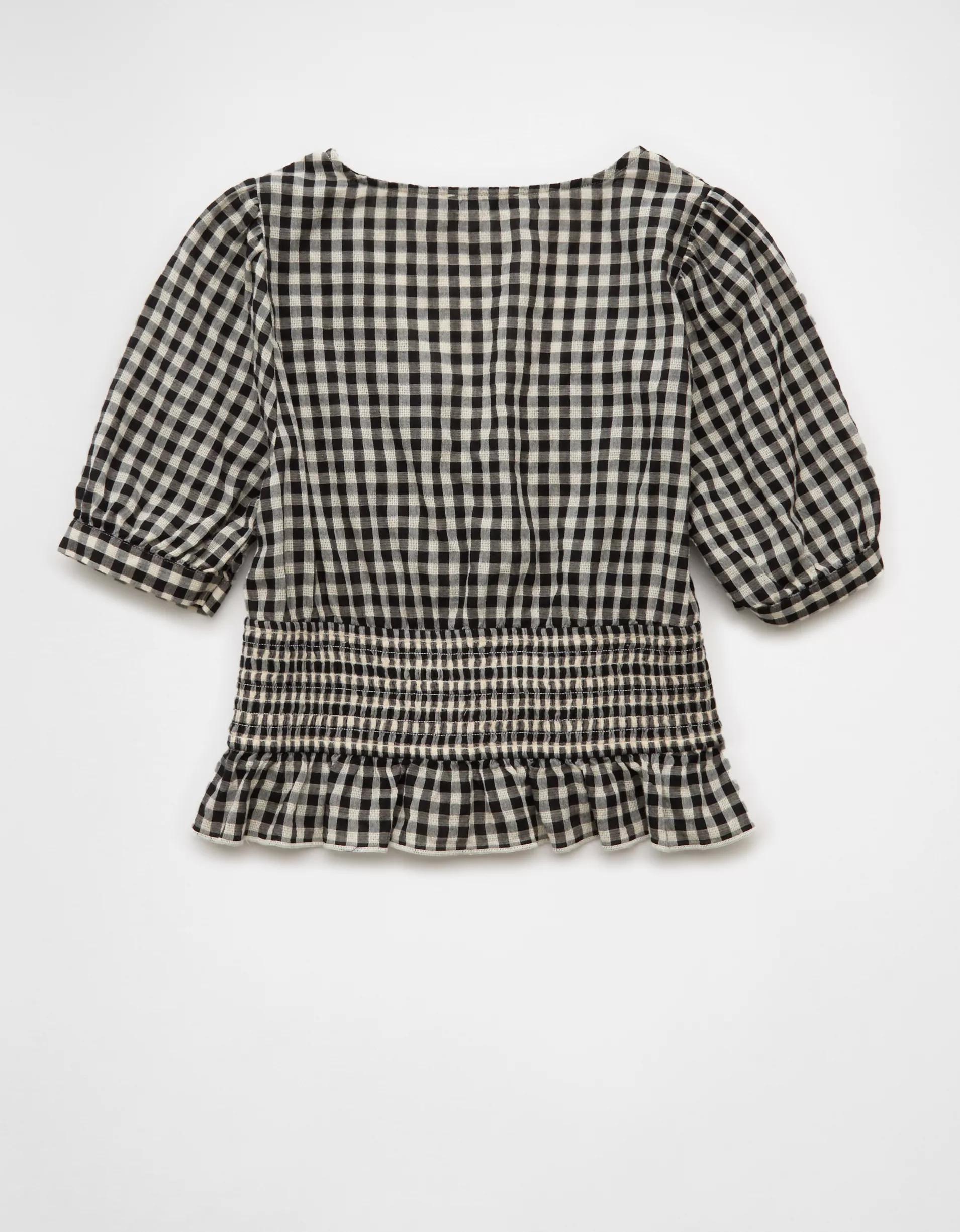 AE V-Neck Puff Sleeve Corset Shirt Product Image
