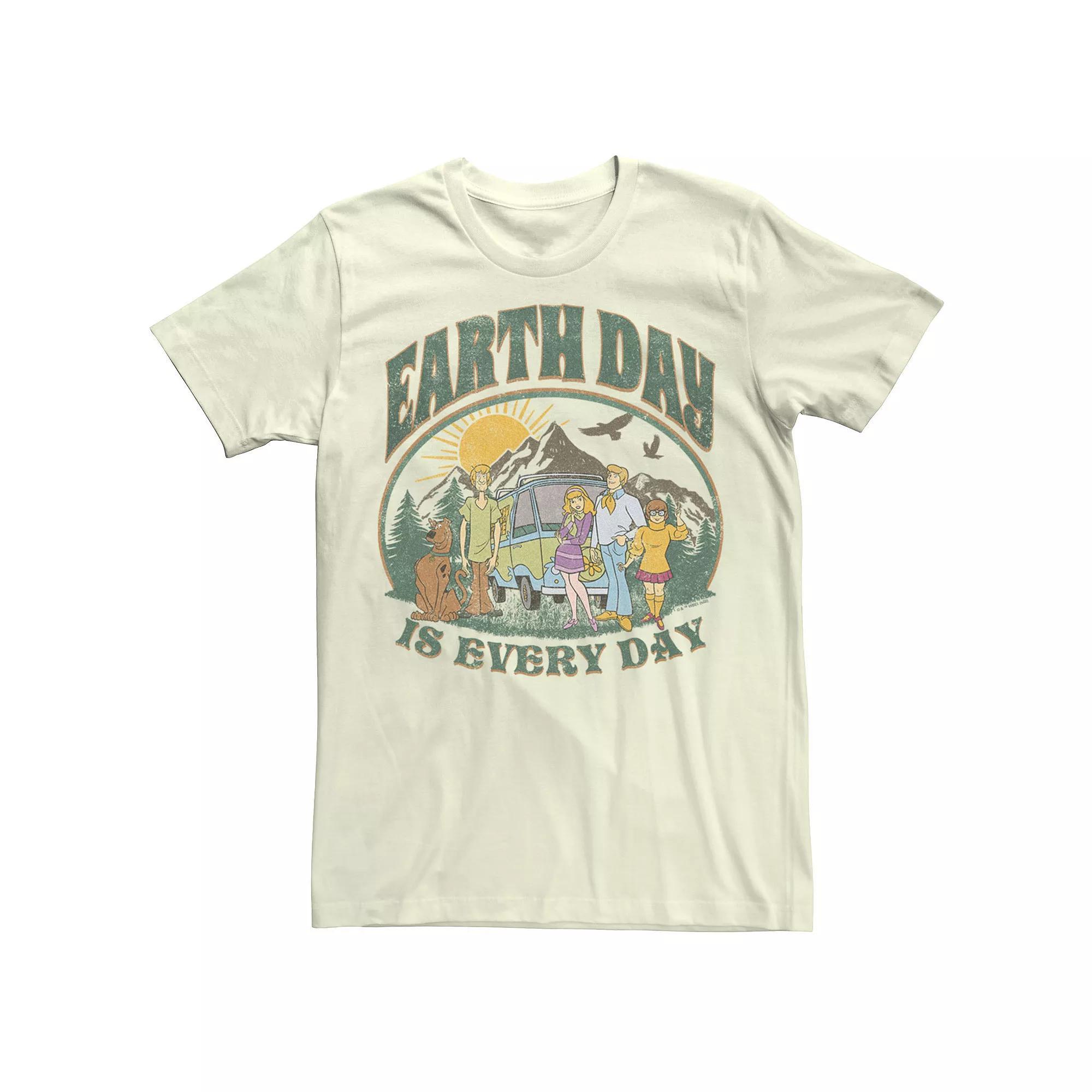 Men's Scooby Doo Saves Earth Day Is Every Day Tee, Size: Medium, Natural Product Image