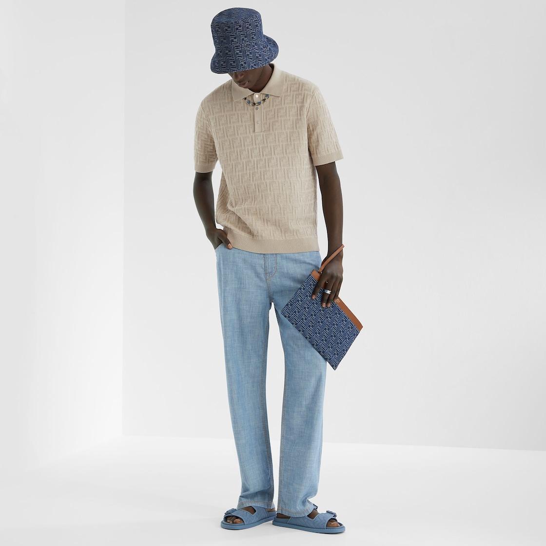 Long JeansLight blue Chambray pants Product Image