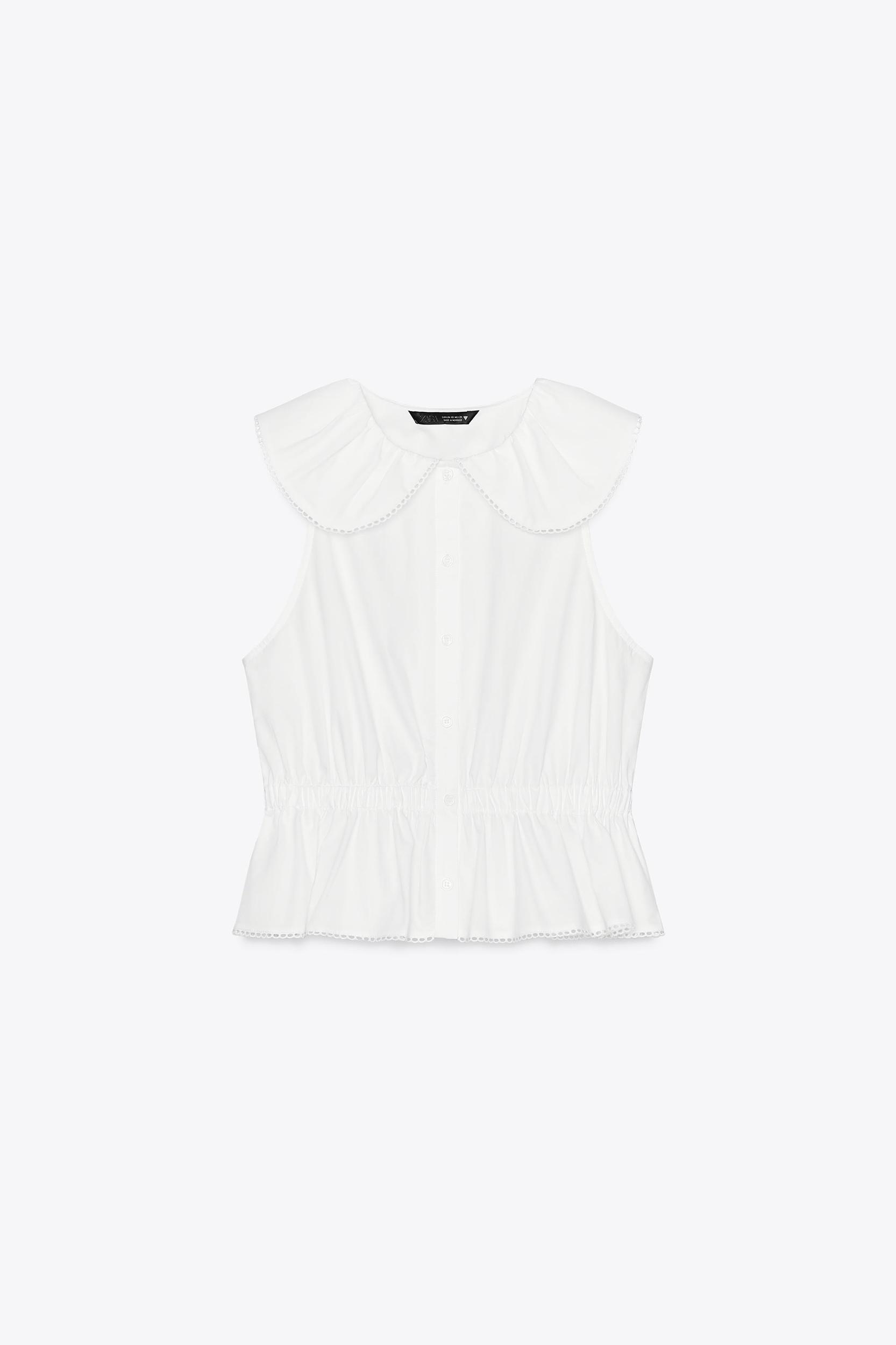 PETER PAN COLLAR POPLIN TOP Product Image