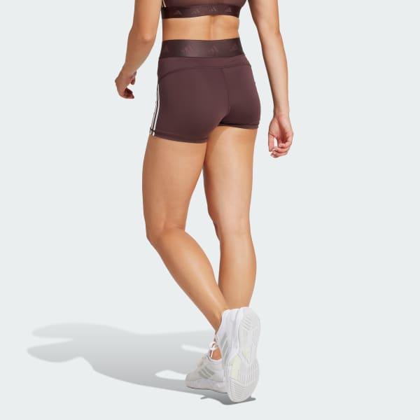 adidas Hyperglam 3-Inch Leggings Shadow Brown XS Womens Product Image