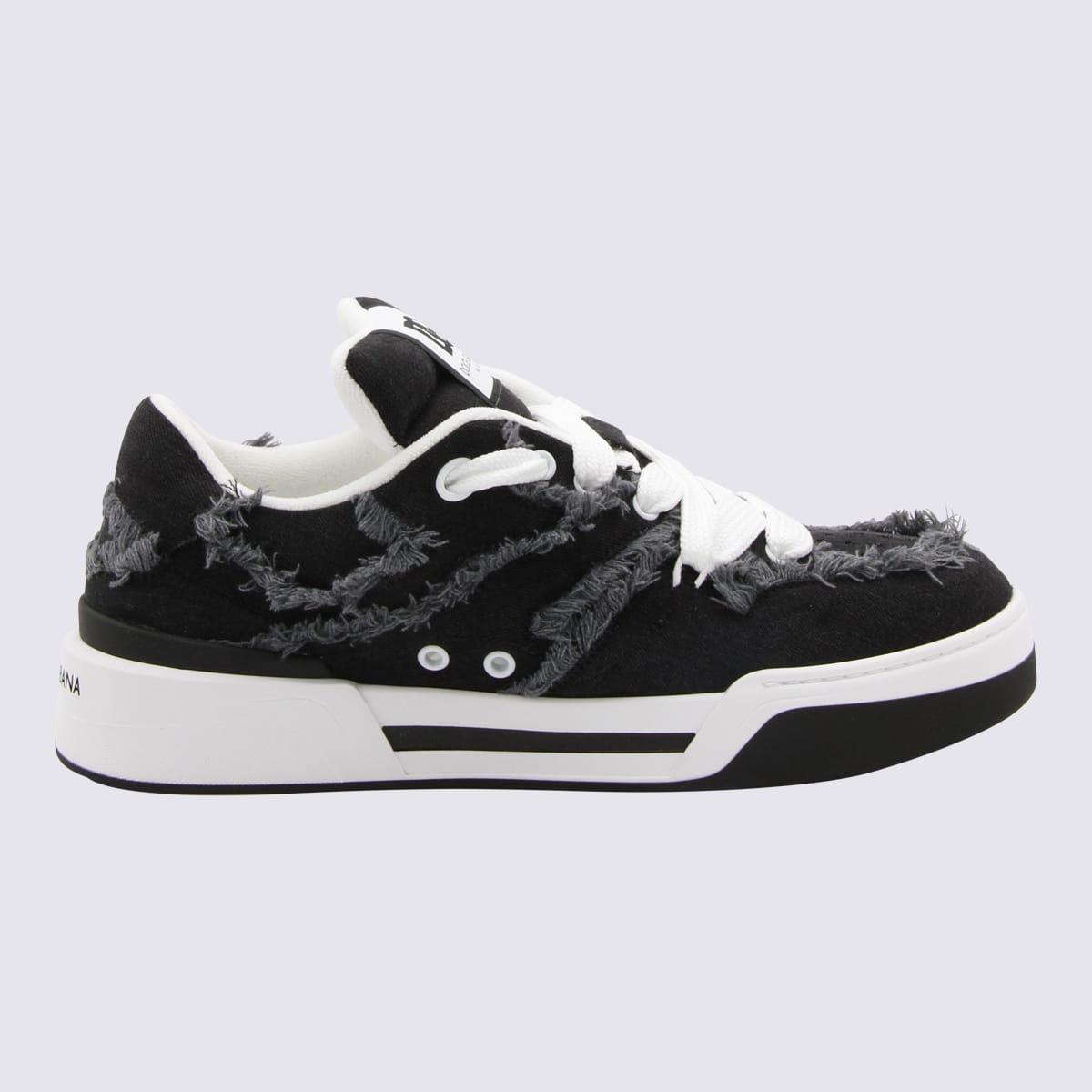DOLCE & GABBANA Denim New Roma Sneakers In Nero Product Image