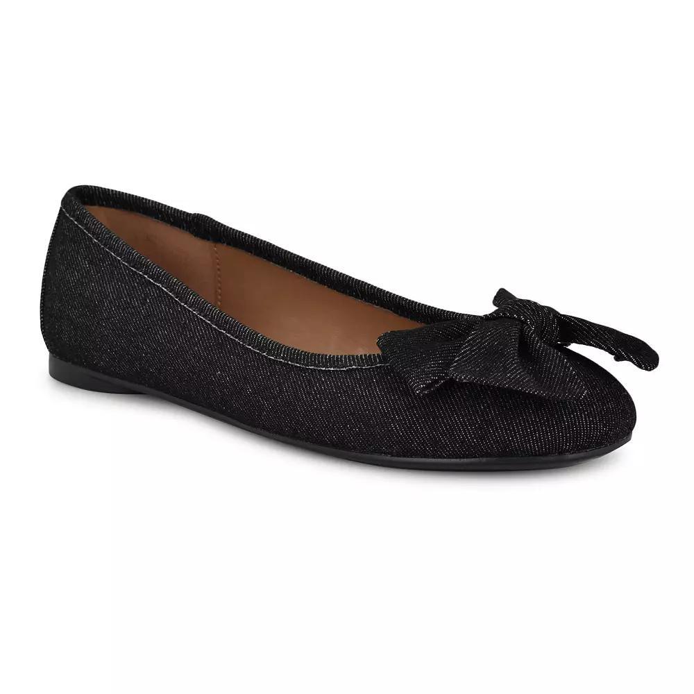Nine West Veronika Denim Women's Slip-On Ballet Flats, Size: 6.5, Black Denim Product Image