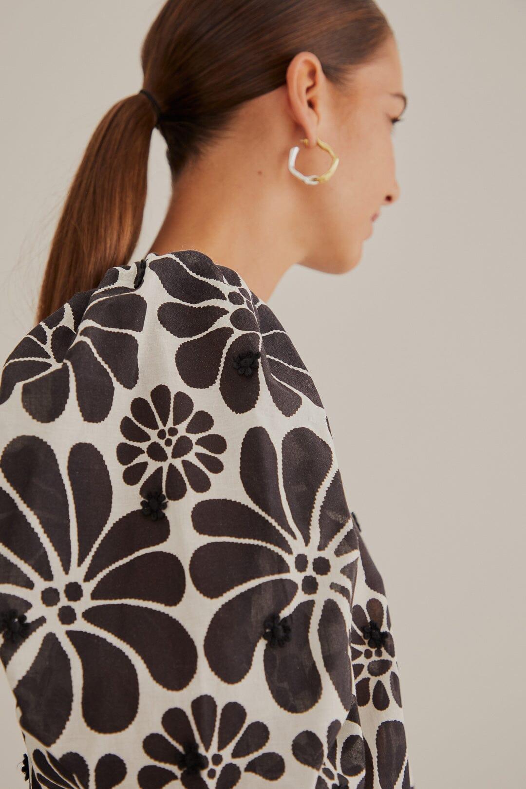 Black Palermo Puff Sleeve Blouse, PALERMO BLACK / XXS Product Image