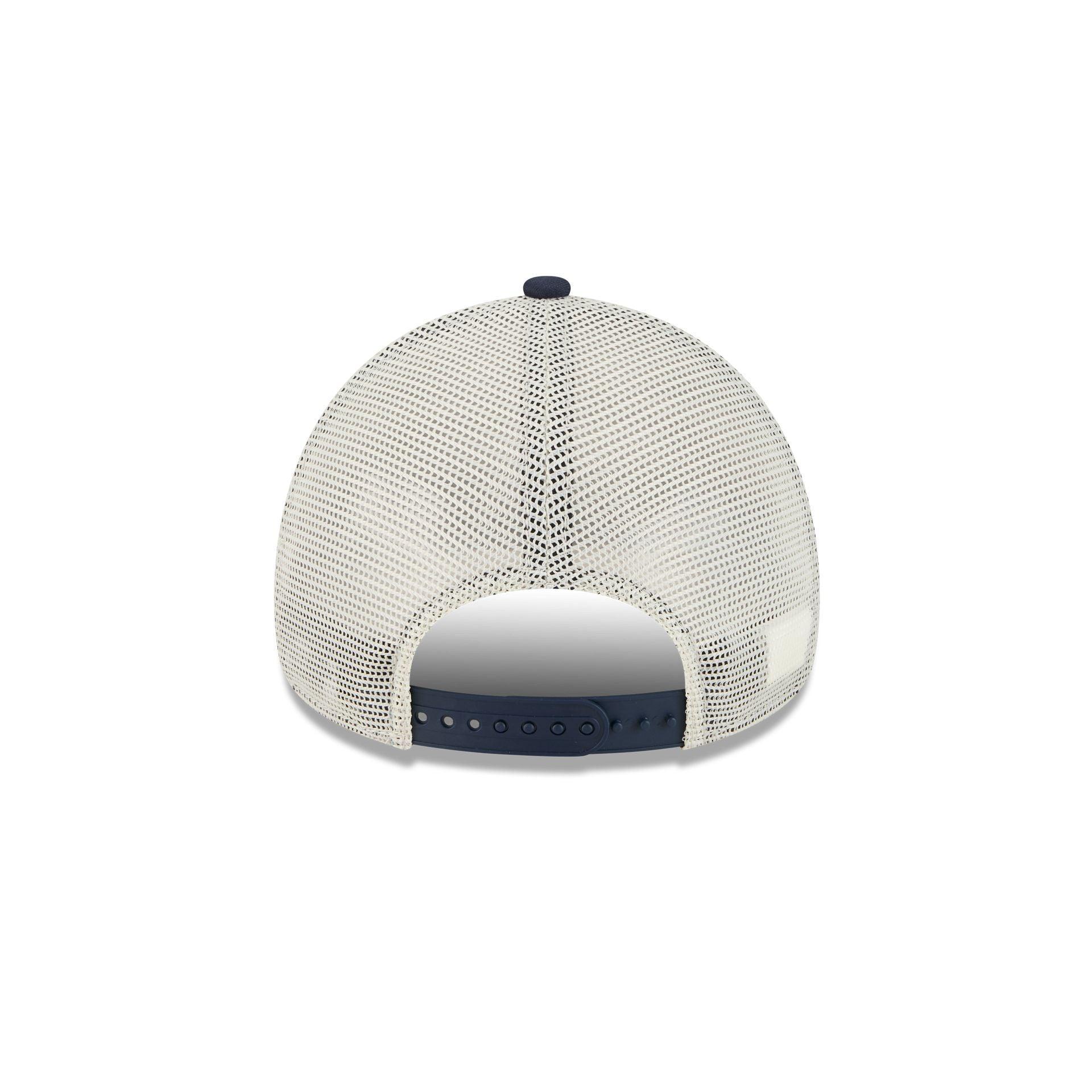 New York Knicks Navy Purple 9FORTY A-Frame Trucker Hat Male Product Image