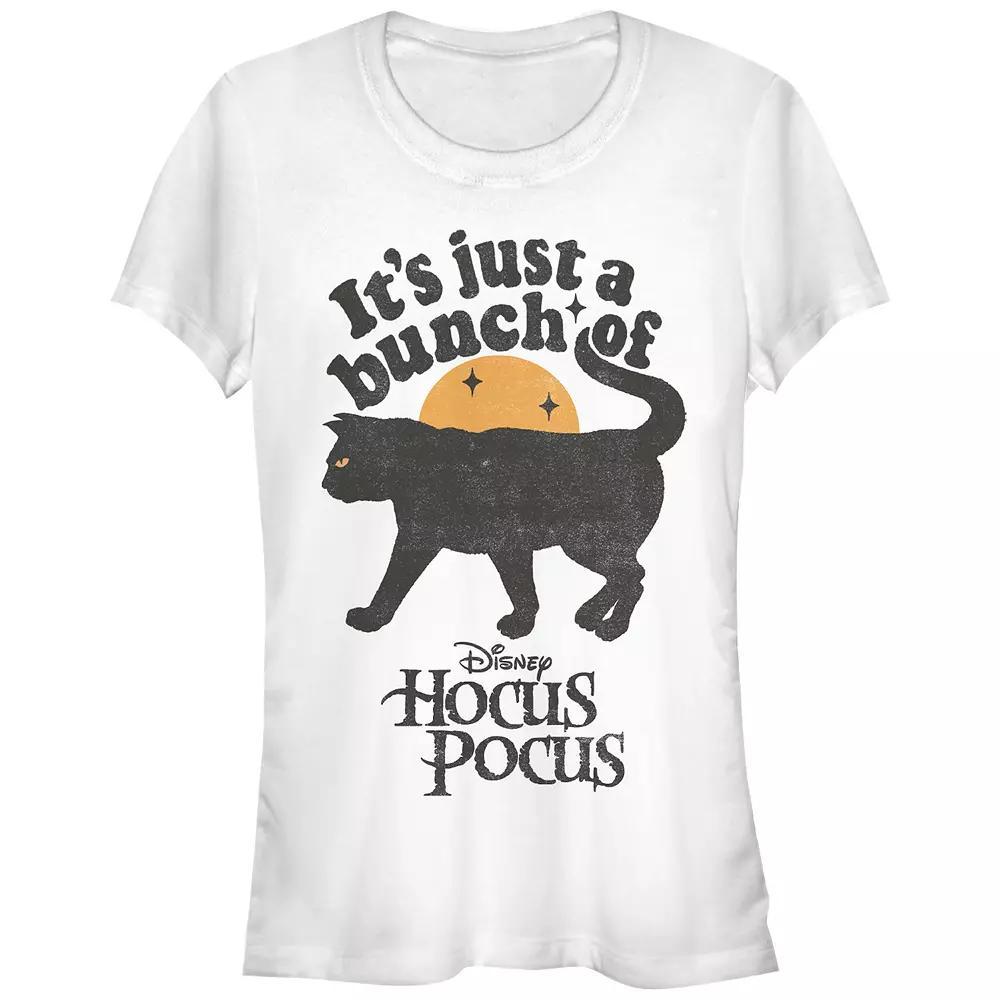 Disney's Hocus Pocus Juniors' Thackery Binx It's Just A Bunch Of Fitted Graphic Tee, Girl's, Size: XL, White Product Image