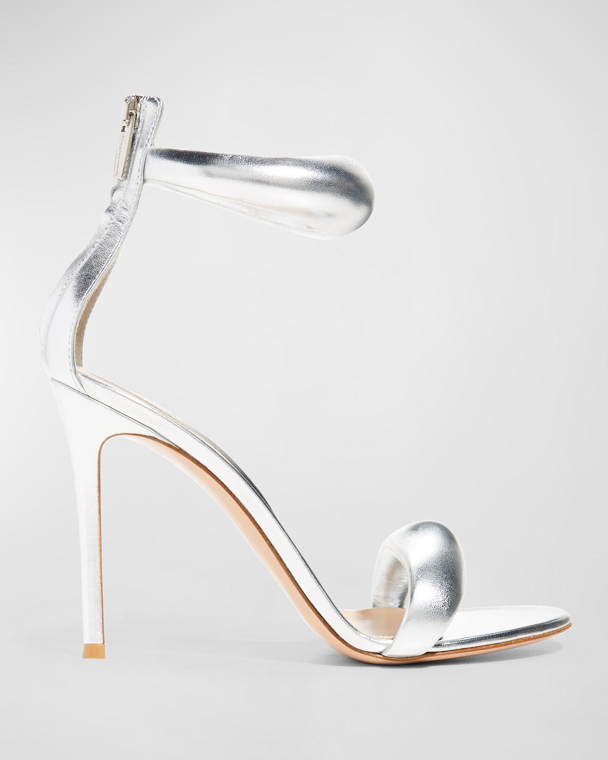 Womens Bijoux Ankle-Strap Metallic Leather Stiletto Sandals Product Image