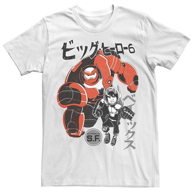 Disneys Big Hero 6 Baymax Hiro Mens Kanji Text Portrait Tee Product Image