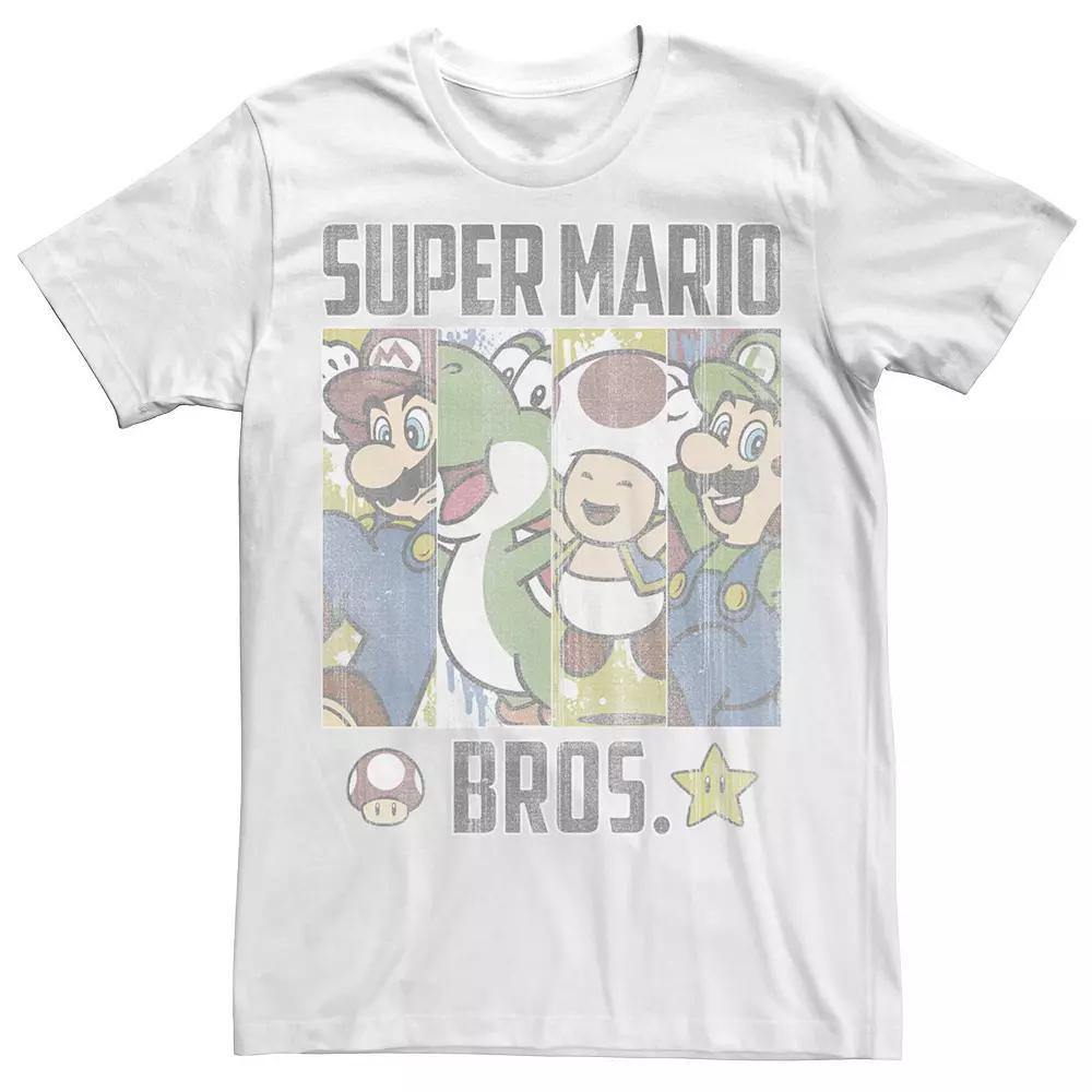 Mens Super Mario Retro Blinds Boxed Up Group Shot Graphic Tee Product Image