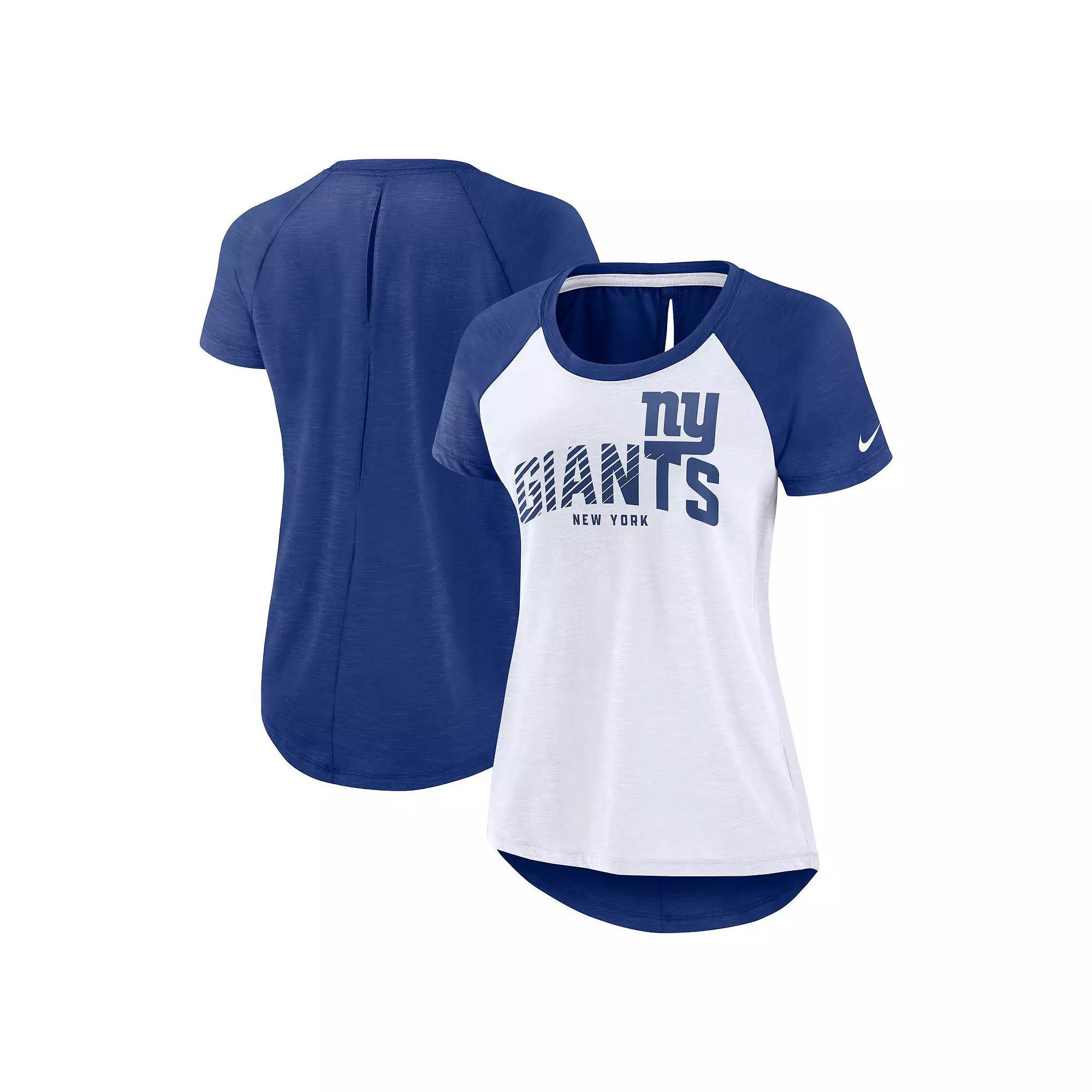 Women's Nike White/Heather Scarlet New York Giants Back Slit Lightweight Fashion T-Shirt, Size: 2XL Product Image