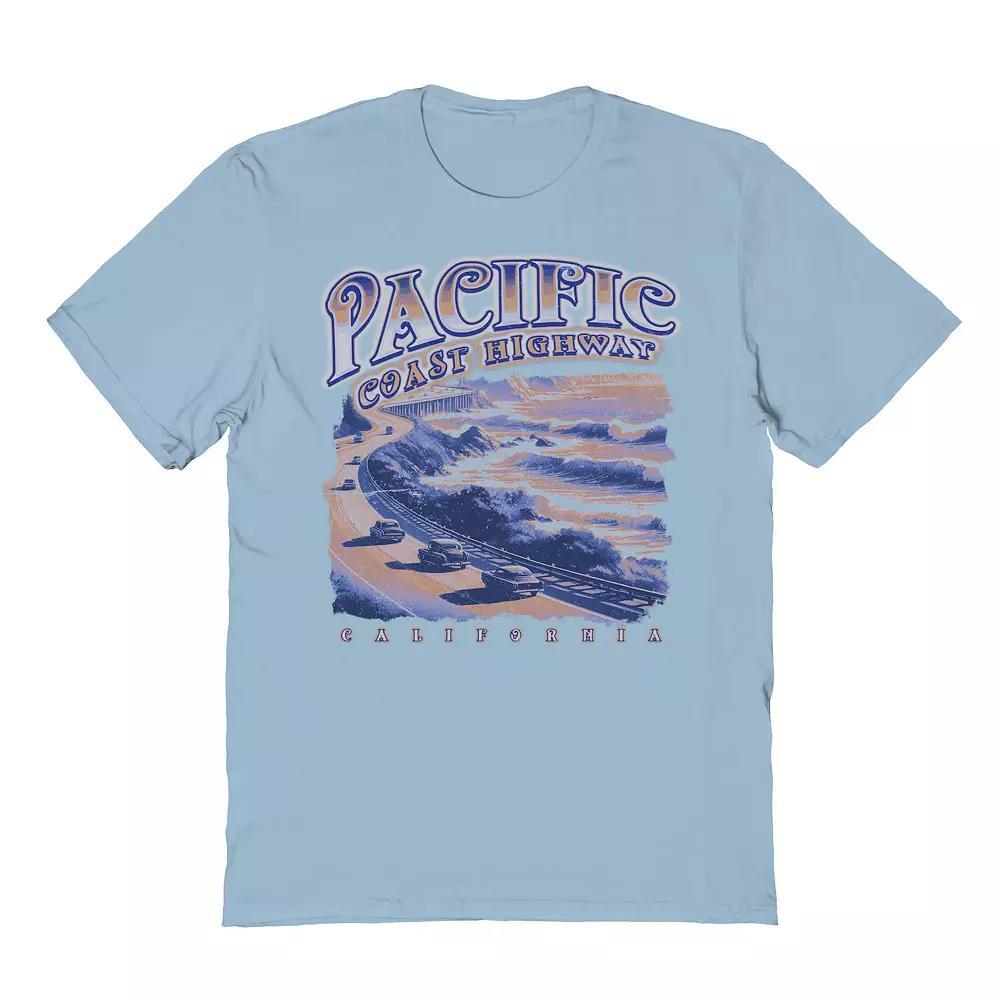 Men's Pacific Coast Highway Graphic Tee, Size: Small, Light Blue Product Image