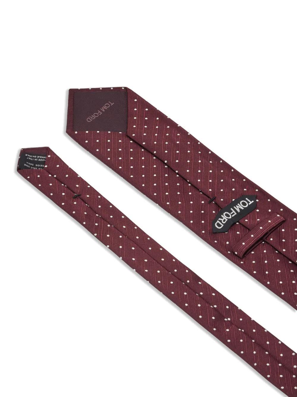TOM FORD Polka Dot-print Tie In Red Product Image