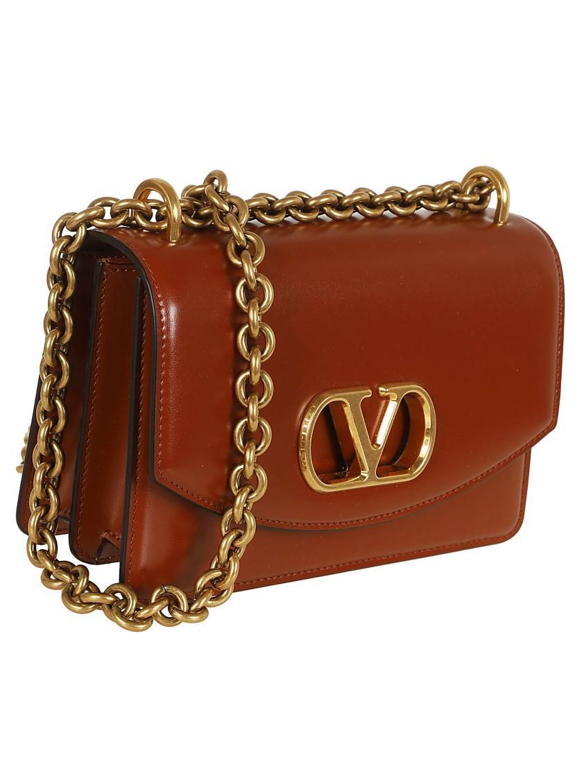 VALENTINO GARAVANI Valentino Red Calfskin Small Vain Shoulder Bag Product Image