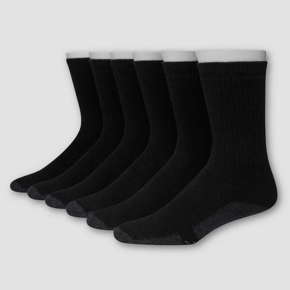 Hanes Premium Men's X-Temp Ultra Cushion Crew Socks 6pk 6-12: Breathable, Midweight, Reinforced Toe Product Image