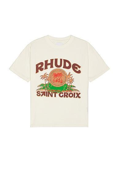 Rhude Saint Croix Tee in Cream Product Image