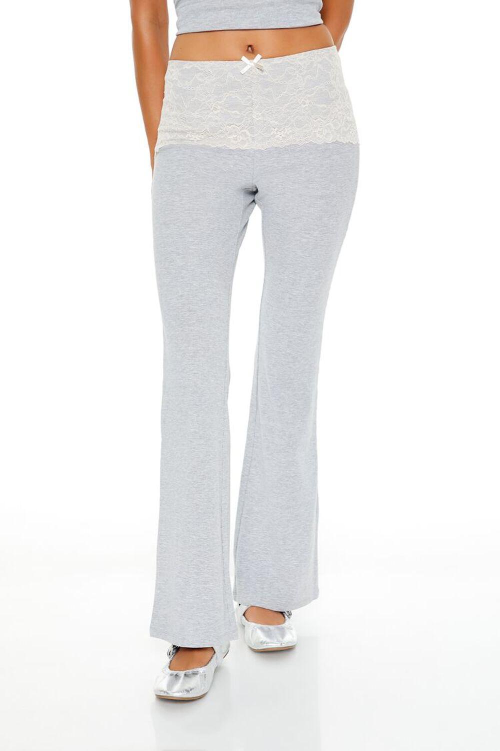 Lace-Trim Flare Pants | Forever 21 Product Image