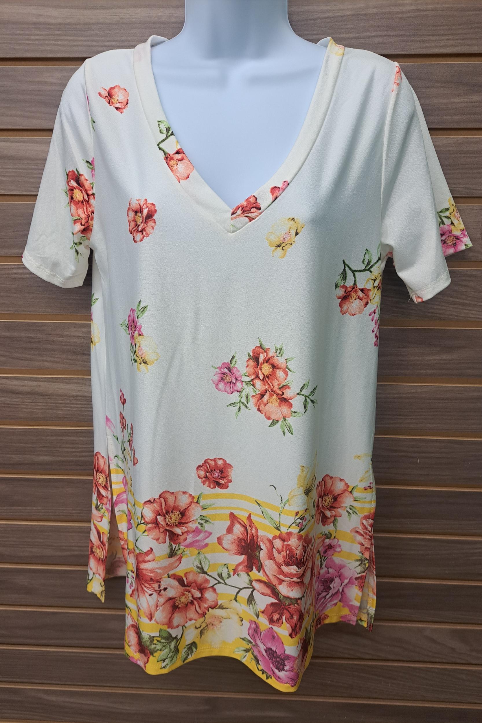 Floral/cream long short sleeve Product Image