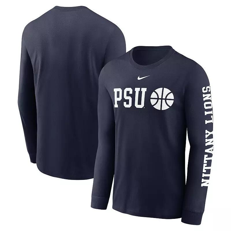 Men's Nike  Navy Penn State Nittany Lions Basketball Icon Two-Hit Long Sleeve T-Shirt, Size: XL, Blue Product Image