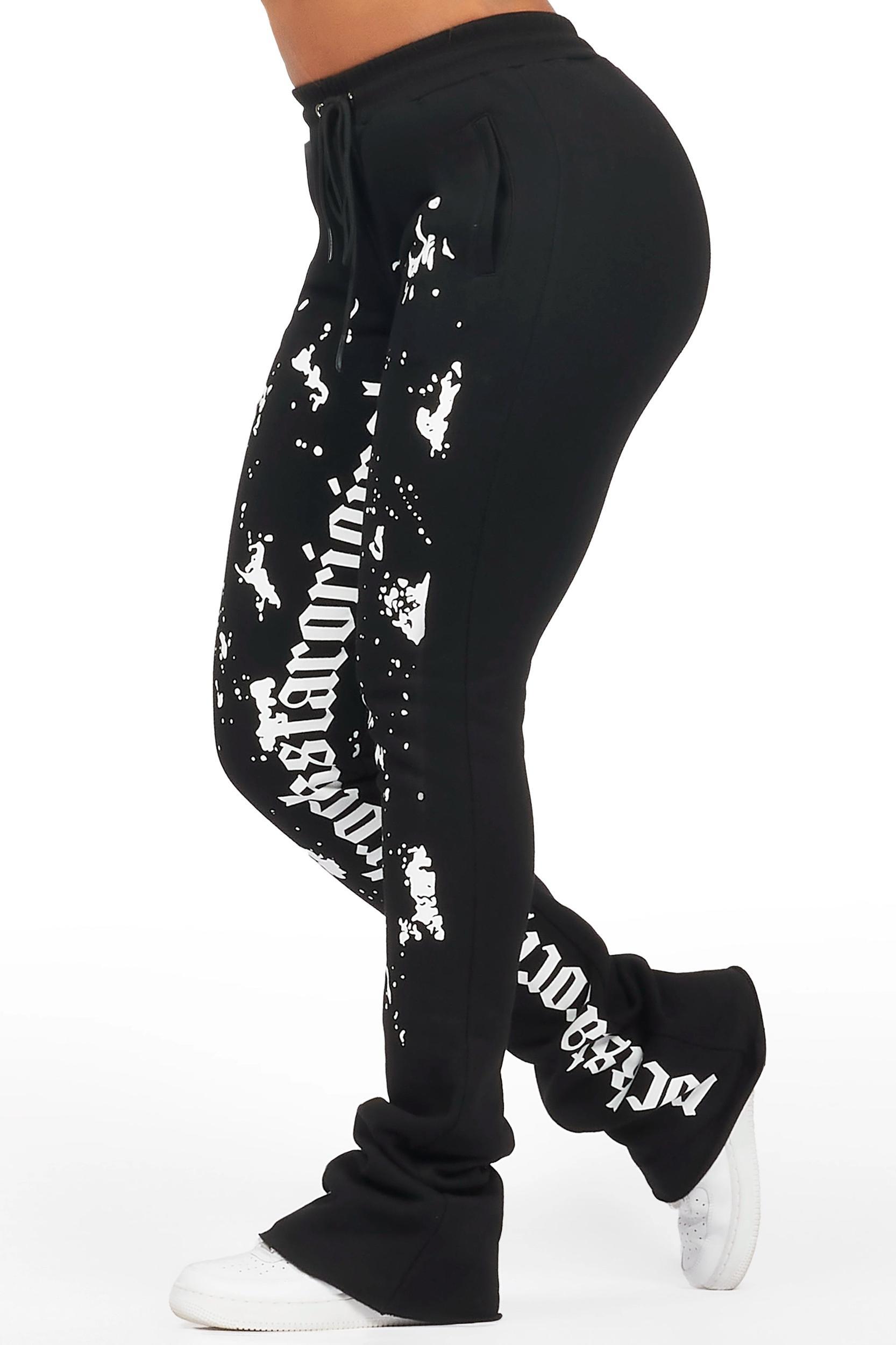 Adwinna Black Super Stacked Track Pant Female Product Image