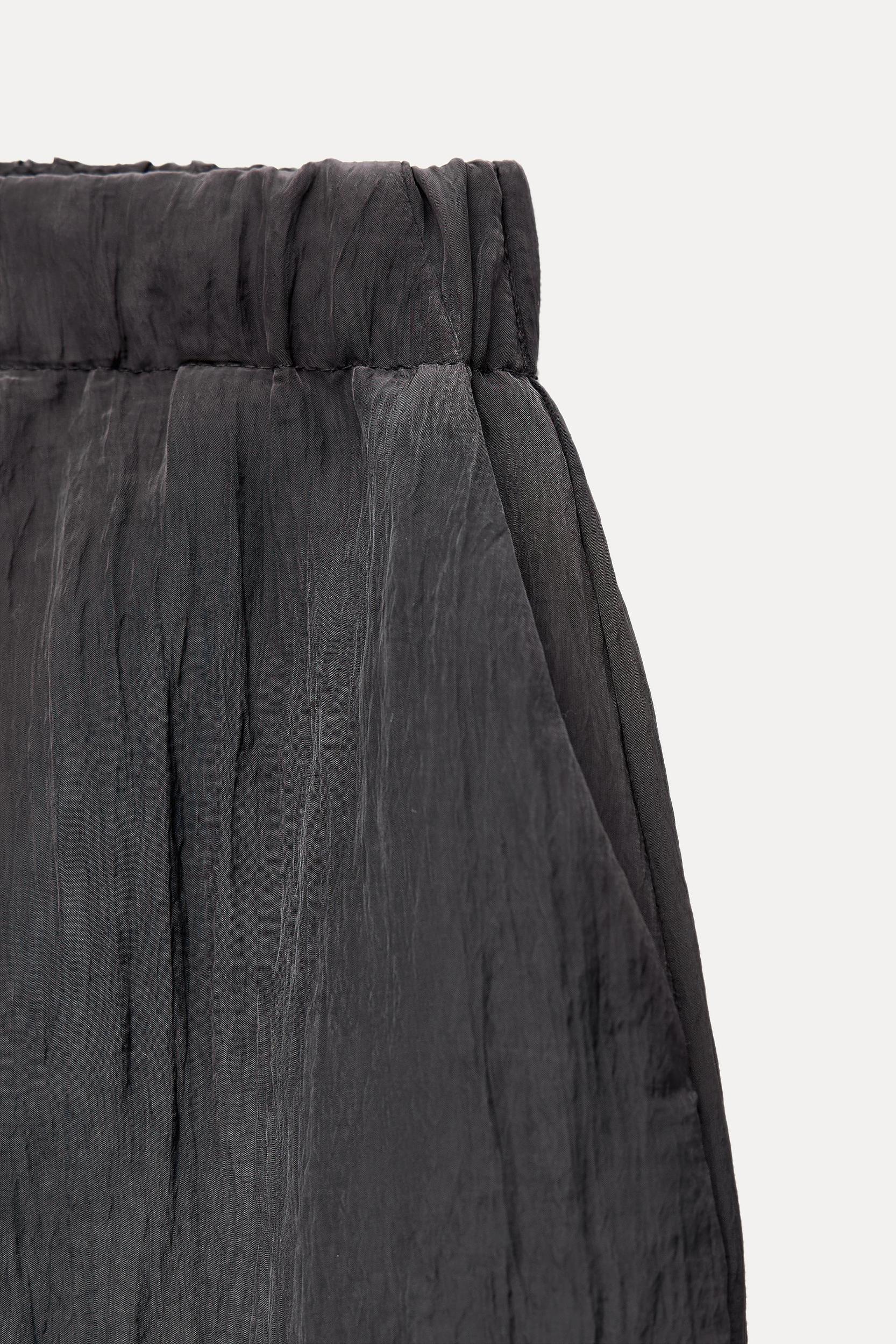 WRINKLED EFFECT WIDE LEG PANTS Product Image