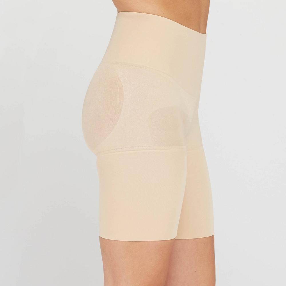 ASSETS by SPANX Womens Remarkable Results Mid-Thigh Shaper - Light Beige 1X: Tummy, Hip, Thigh, Bottom Slimming, Ultra Firm Compression Product Image