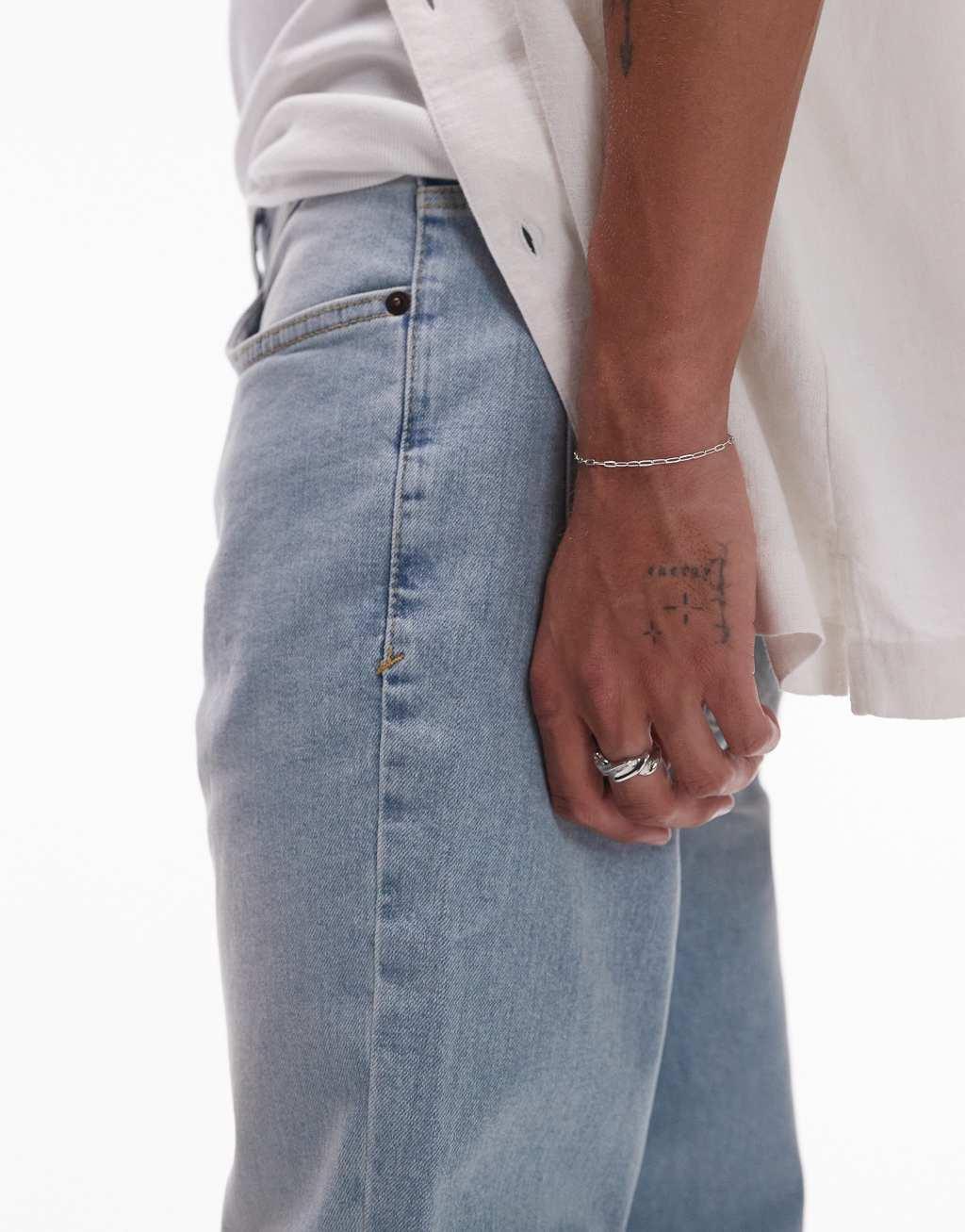Topman skinny jeans in tinted summer blue light wash Product Image