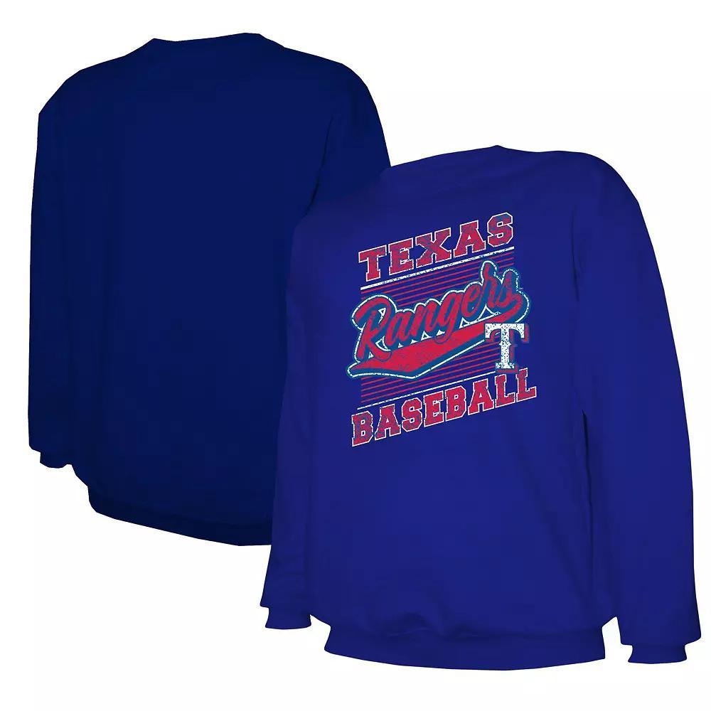 Mens Stitches Royal Texas Rangers Pullover Sweatshirt Product Image
