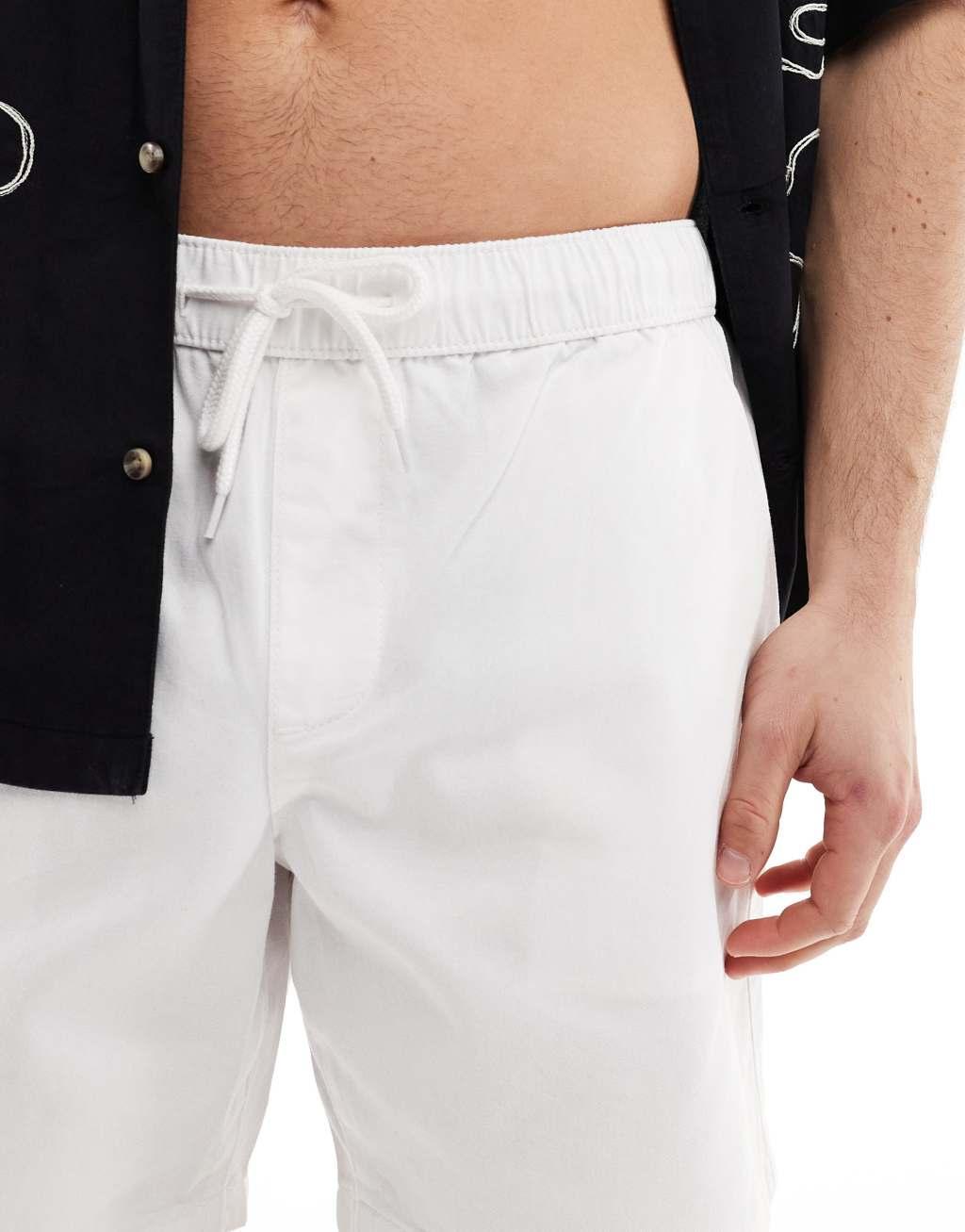 ASOS DESIGN slim chino shorts in white Product Image
