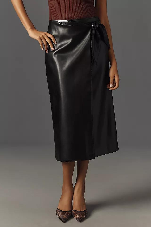 PAIGE Ogden Faux-Leather Midi Skirt Product Image