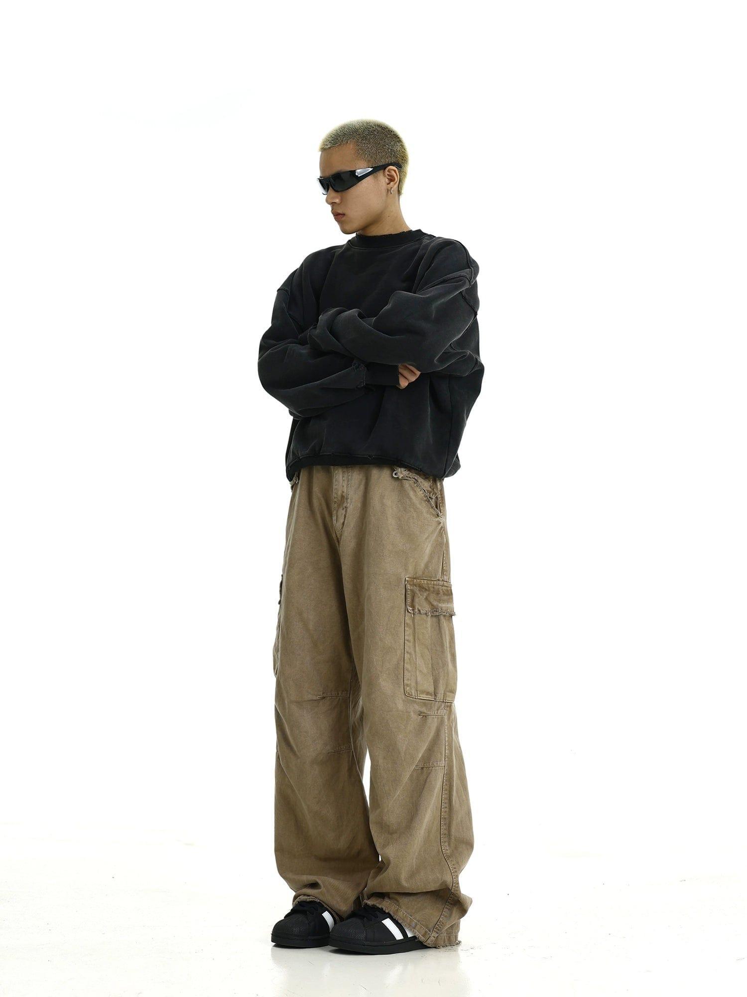 RT No. 11408 DISTRESSED STRAIGHT CARGO PANTS Product Image
