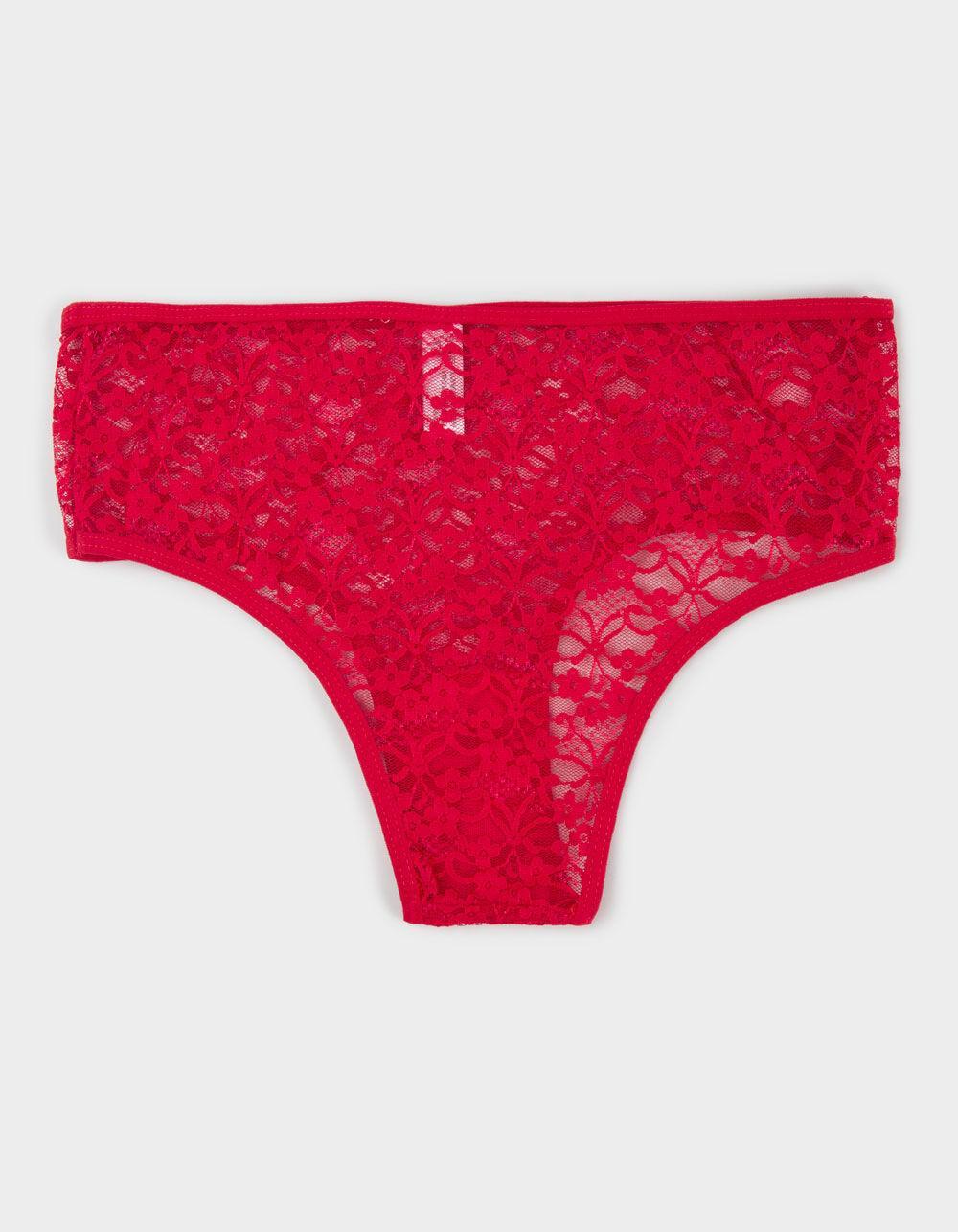 FULL TILT Allover Lace Cheeky Panties - OLIVE Product Image