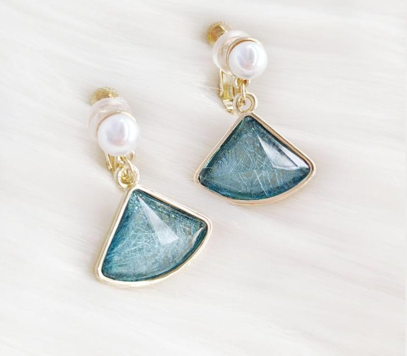 Triangle Faux Pearl Drop Earring Product Image
