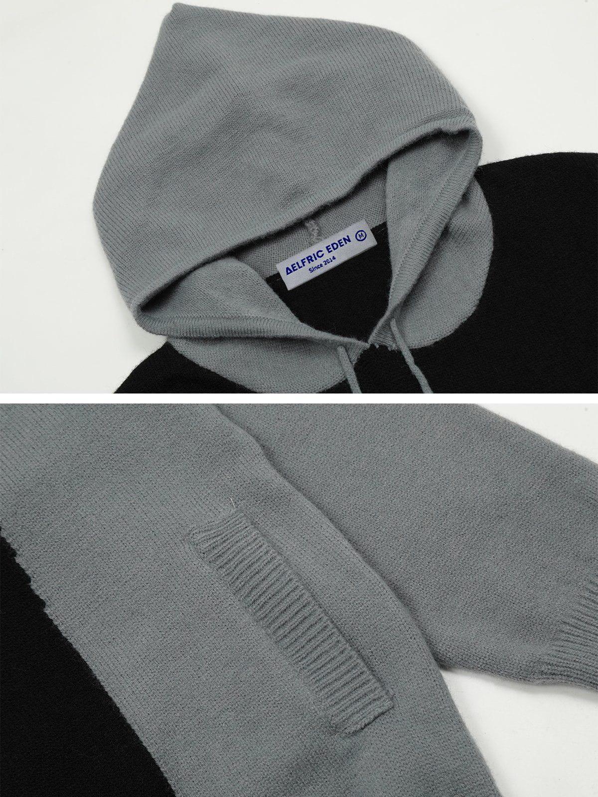 Aelfric Eden Patchwork Knit Zip Up Hoodie Product Image