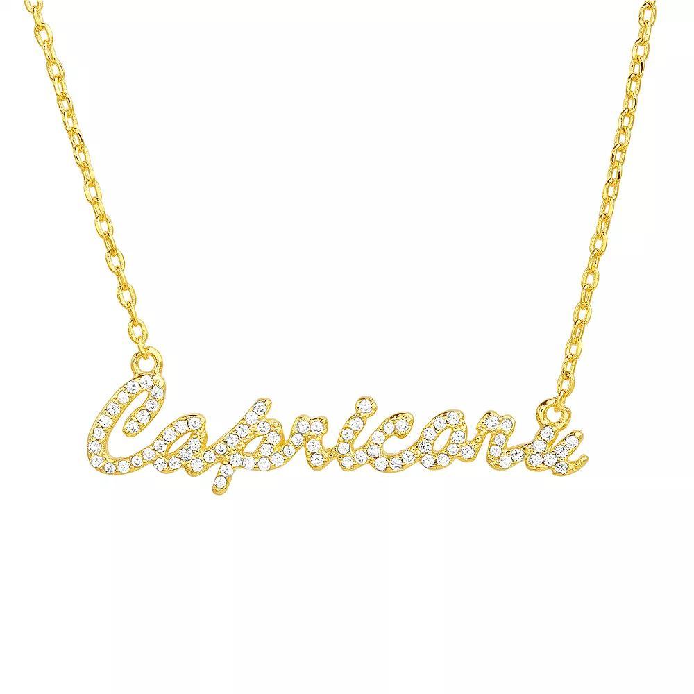 Paige Harper Sterling Silver Cubic Zirconia Zodiac Necklace, Women's, Size: 16-18" ADJ, Capricorn Product Image